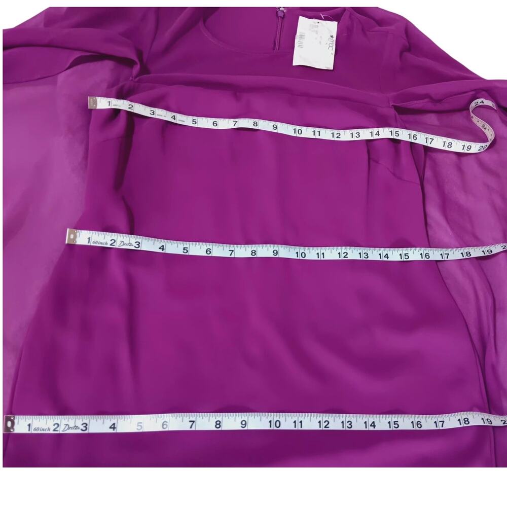 NEW RALPH LAUREN 4 Cape Sleeve Georgette Long Formal Dress Magenta Maxi Motherof - Picture 6 of 13